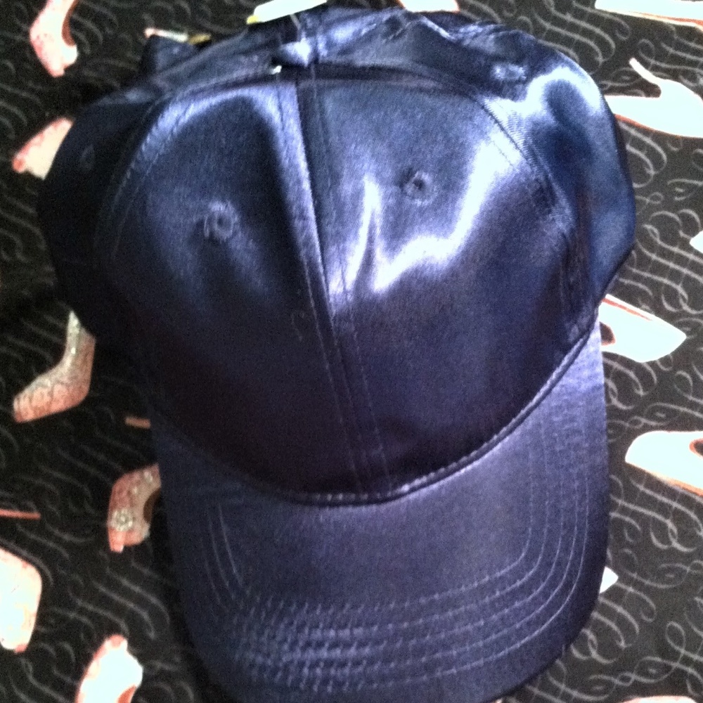 (NWT ) Dark Blue Satin Ball Cap